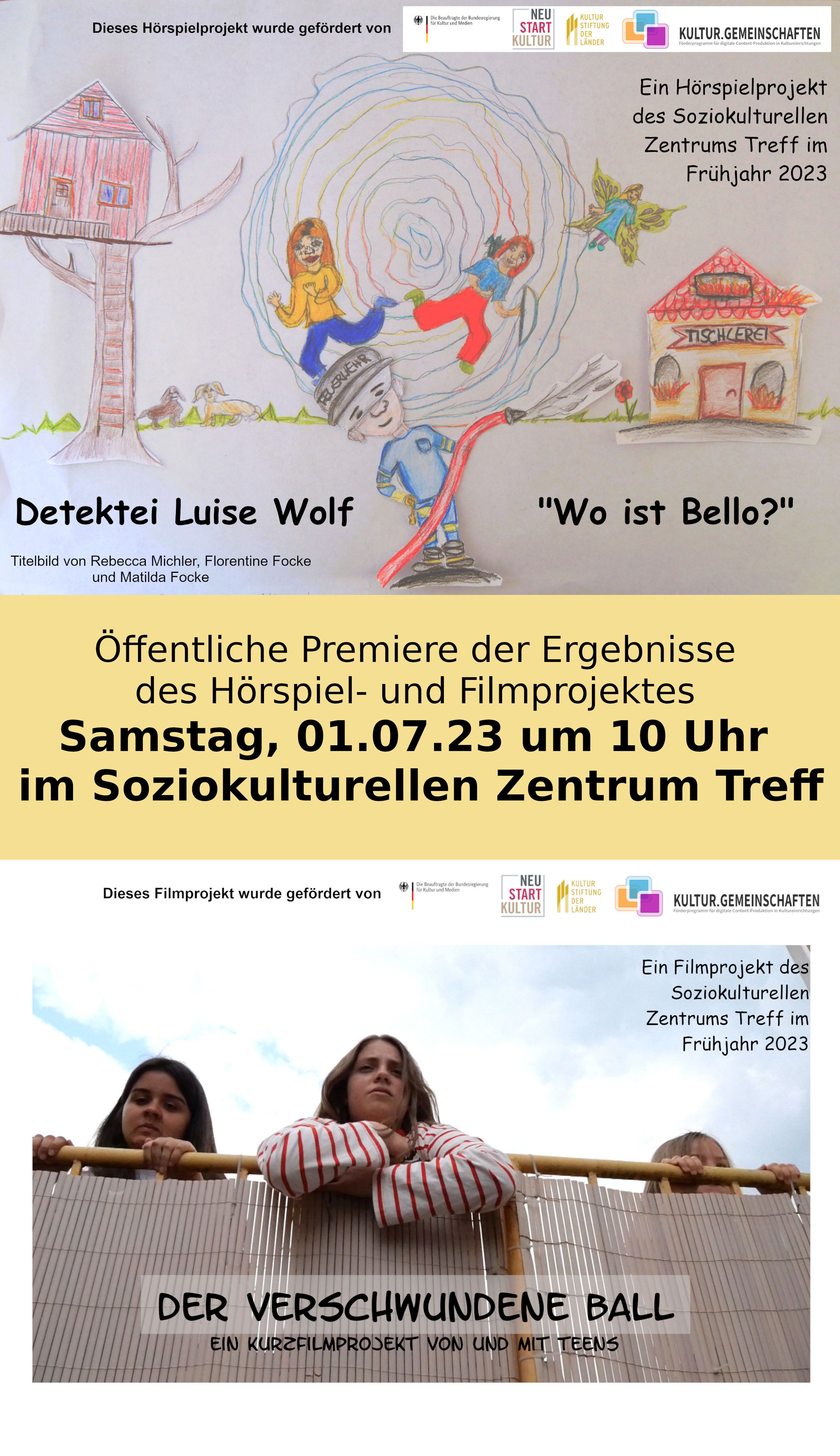 Was Kinder können – öffentliche Premiere des Hörspiels „Detektei Luise Wolf“ und des Kurzfilmes „Der verschwunden Ball“