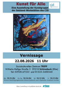 Plakat CJD Vernissage mit CJD Logo